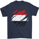 Torn Yemen Flag Yemeni Day Football Mens T-Shirt 100% Cotton Navy Blue