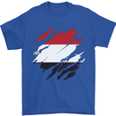 Torn Yemen Flag Yemeni Day Football Mens T-Shirt 100% Cotton Royal Blue