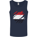 Torn Yemen Flag Yemeni Day Football Mens Vest Tank Top Navy Blue