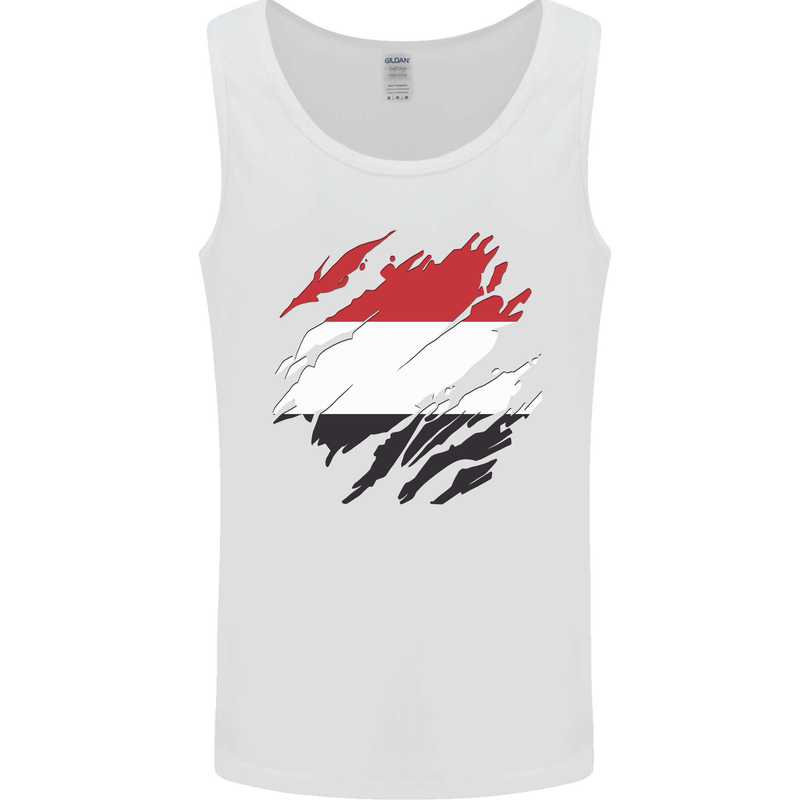 Torn Yemen Flag Yemeni Day Football Mens Vest Tank Top White