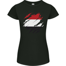 Torn Yemen Flag Yemeni Day Football Womens Petite Cut T-Shirt Black