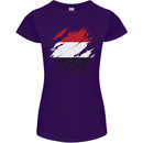 Torn Yemen Flag Yemeni Day Football Womens Petite Cut T-Shirt Purple