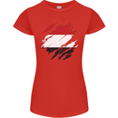 Torn Yemen Flag Yemeni Day Football Womens Petite Cut T-Shirt Red