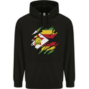 Torn Zimbabwe Flag Zimbabwean Day Football Childrens Kids Hoodie Black