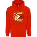Torn Zimbabwe Flag Zimbabwean Day Football Childrens Kids Hoodie Bright Red