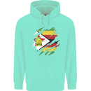 Torn Zimbabwe Flag Zimbabwean Day Football Childrens Kids Hoodie Peppermint