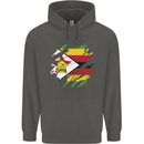 Torn Zimbabwe Flag Zimbabwean Day Football Childrens Kids Hoodie Storm Grey