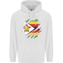 Torn Zimbabwe Flag Zimbabwean Day Football Childrens Kids Hoodie White
