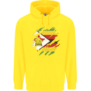 Torn Zimbabwe Flag Zimbabwean Day Football Childrens Kids Hoodie Yellow