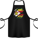 Torn Zimbabwe Flag Zimbabwean Day Football Cotton Apron 100% Organic Black