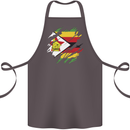 Torn Zimbabwe Flag Zimbabwean Day Football Cotton Apron 100% Organic Dark Grey