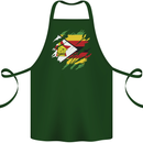 Torn Zimbabwe Flag Zimbabwean Day Football Cotton Apron 100% Organic Forest Green