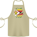 Torn Zimbabwe Flag Zimbabwean Day Football Cotton Apron 100% Organic Khaki