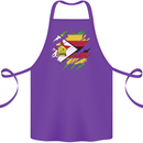 Torn Zimbabwe Flag Zimbabwean Day Football Cotton Apron 100% Organic Purple