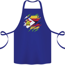 Torn Zimbabwe Flag Zimbabwean Day Football Cotton Apron 100% Organic Royal Blue