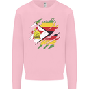 Torn Zimbabwe Flag Zimbabwean Day Football Kids Sweatshirt Jumper Light Pink