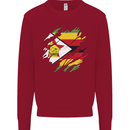 Torn Zimbabwe Flag Zimbabwean Day Football Kids Sweatshirt Jumper Red