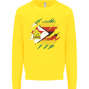 Torn Zimbabwe Flag Zimbabwean Day Football Kids Sweatshirt Jumper Yellow