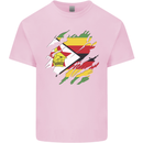 Torn Zimbabwe Flag Zimbabwean Day Football Kids T-Shirt Childrens Light Pink