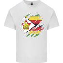 Torn Zimbabwe Flag Zimbabwean Day Football Kids T-Shirt Childrens White