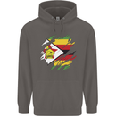 Torn Zimbabwe Flag Zimbabwean Day Football Mens 80% Cotton Hoodie Charcoal