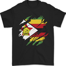 Torn Zimbabwe Flag Zimbabwean Day Football Mens T-Shirt 100% Cotton Black