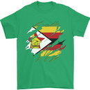 Torn Zimbabwe Flag Zimbabwean Day Football Mens T-Shirt 100% Cotton Irish Green