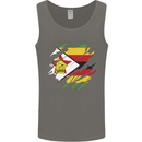 Torn Zimbabwe Flag Zimbabwean Day Football Mens Vest Tank Top Charcoal