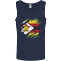 Torn Zimbabwe Flag Zimbabwean Day Football Mens Vest Tank Top Navy Blue