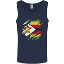 Torn Zimbabwe Flag Zimbabwean Day Football Mens Vest Tank Top Navy Blue