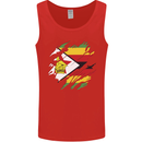Torn Zimbabwe Flag Zimbabwean Day Football Mens Vest Tank Top Red