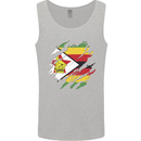 Torn Zimbabwe Flag Zimbabwean Day Football Mens Vest Tank Top Sports Grey
