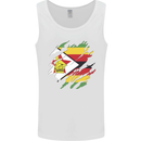 Torn Zimbabwe Flag Zimbabwean Day Football Mens Vest Tank Top White