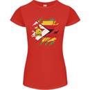Torn Zimbabwe Flag Zimbabwean Day Football Womens Petite Cut T-Shirt Red