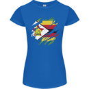 Torn Zimbabwe Flag Zimbabwean Day Football Womens Petite Cut T-Shirt Royal Blue