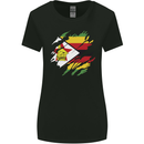 Torn Zimbabwe Flag Zimbabwean Day Football Womens Wider Cut T-Shirt Black