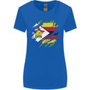 Torn Zimbabwe Flag Zimbabwean Day Football Womens Wider Cut T-Shirt Royal Blue