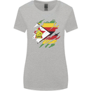 Torn Zimbabwe Flag Zimbabwean Day Football Womens Wider Cut T-Shirt Sports Grey