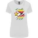 Torn Zimbabwe Flag Zimbabwean Day Football Womens Wider Cut T-Shirt White