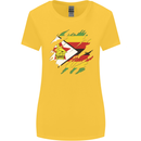 Torn Zimbabwe Flag Zimbabwean Day Football Womens Wider Cut T-Shirt Yellow