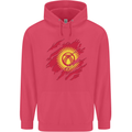 Torn  Kyrgyzstan Flag Kyrgyz Day Football Childrens Kids Hoodie Heliconia
