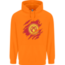 Torn  Kyrgyzstan Flag Kyrgyz Day Football Childrens Kids Hoodie Orange