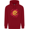 Torn  Kyrgyzstan Flag Kyrgyz Day Football Childrens Kids Hoodie Red