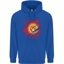 Torn  Kyrgyzstan Flag Kyrgyz Day Football Childrens Kids Hoodie Royal Blue