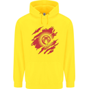 Torn  Kyrgyzstan Flag Kyrgyz Day Football Childrens Kids Hoodie Yellow