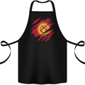Torn  Kyrgyzstan Flag Kyrgyz Day Football Cotton Apron 100% Organic Black
