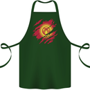 Torn  Kyrgyzstan Flag Kyrgyz Day Football Cotton Apron 100% Organic Forest Green