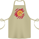 Torn  Kyrgyzstan Flag Kyrgyz Day Football Cotton Apron 100% Organic Khaki