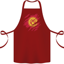 Torn  Kyrgyzstan Flag Kyrgyz Day Football Cotton Apron 100% Organic Maroon