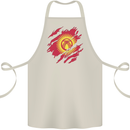 Torn  Kyrgyzstan Flag Kyrgyz Day Football Cotton Apron 100% Organic Natural